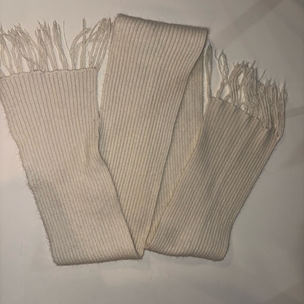 Cream Ribbed Knit Scarf - Very Soft